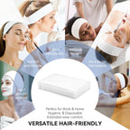 Disposable Headbands for Spa & Facials – 48pcs White Disposable Spa Headbands for Women, Professional Headband for Facials, Esthetician, Skincare & Washing Face – Non-Woven Disposable Hair Bands Pack