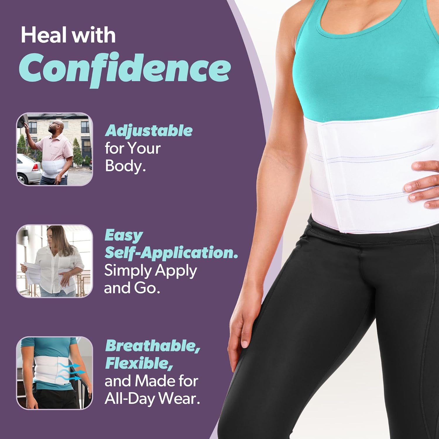 Buy now BraceAbility Medical Abdominal Stomach Binder - XXL Belly Band Compression for Diastasis Recti, Postpartum, Post-Surgical Wrap for Tummy Tuck Recovery, Post op Ab Binder for Women and Men (2XL 12") at indiglob india