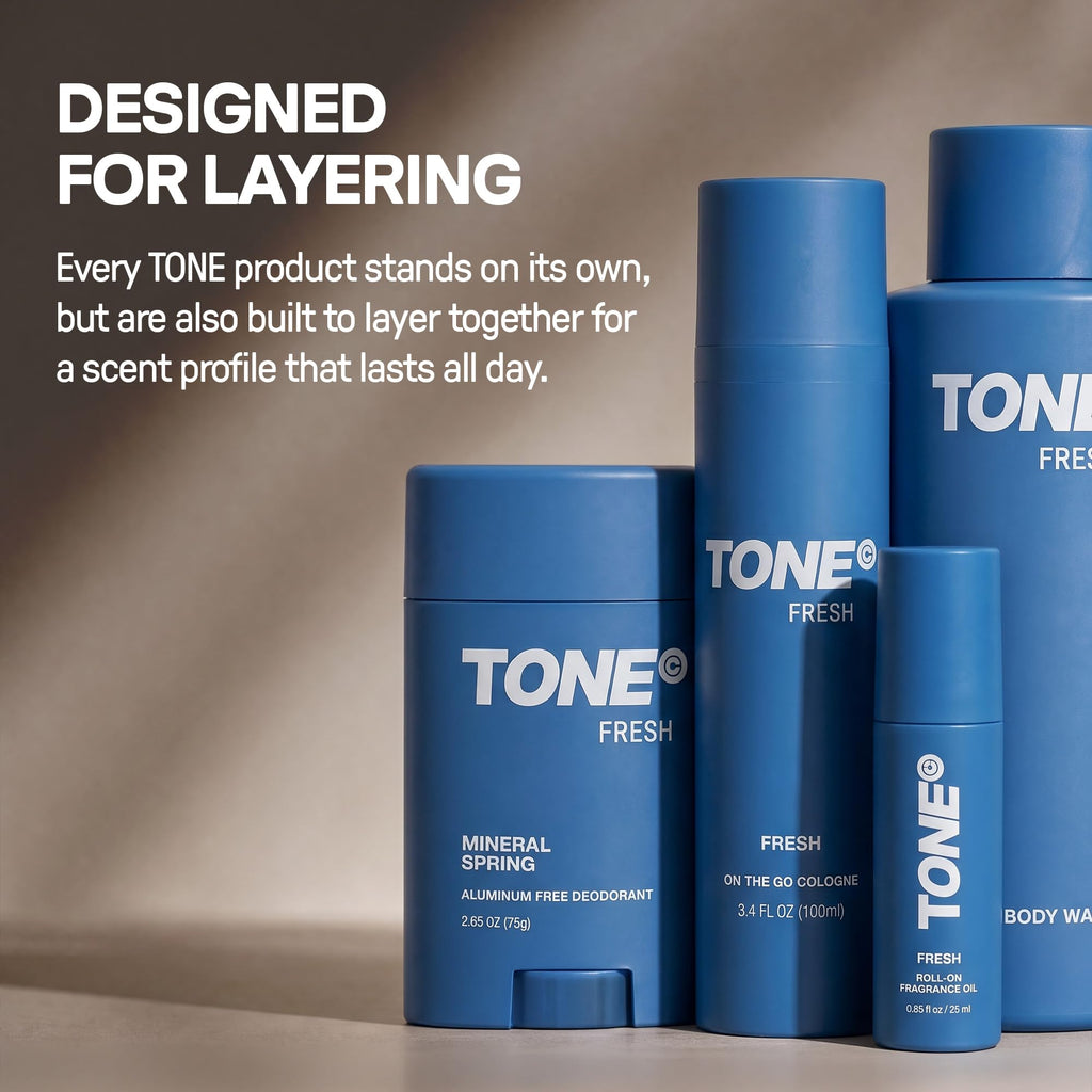 TONE Fresh Aluminum Free Deodorant for Men & Women, 48-Hour Odor Protection, Paraben Free Formula, Dermatologist-Tested, 2.65 oz