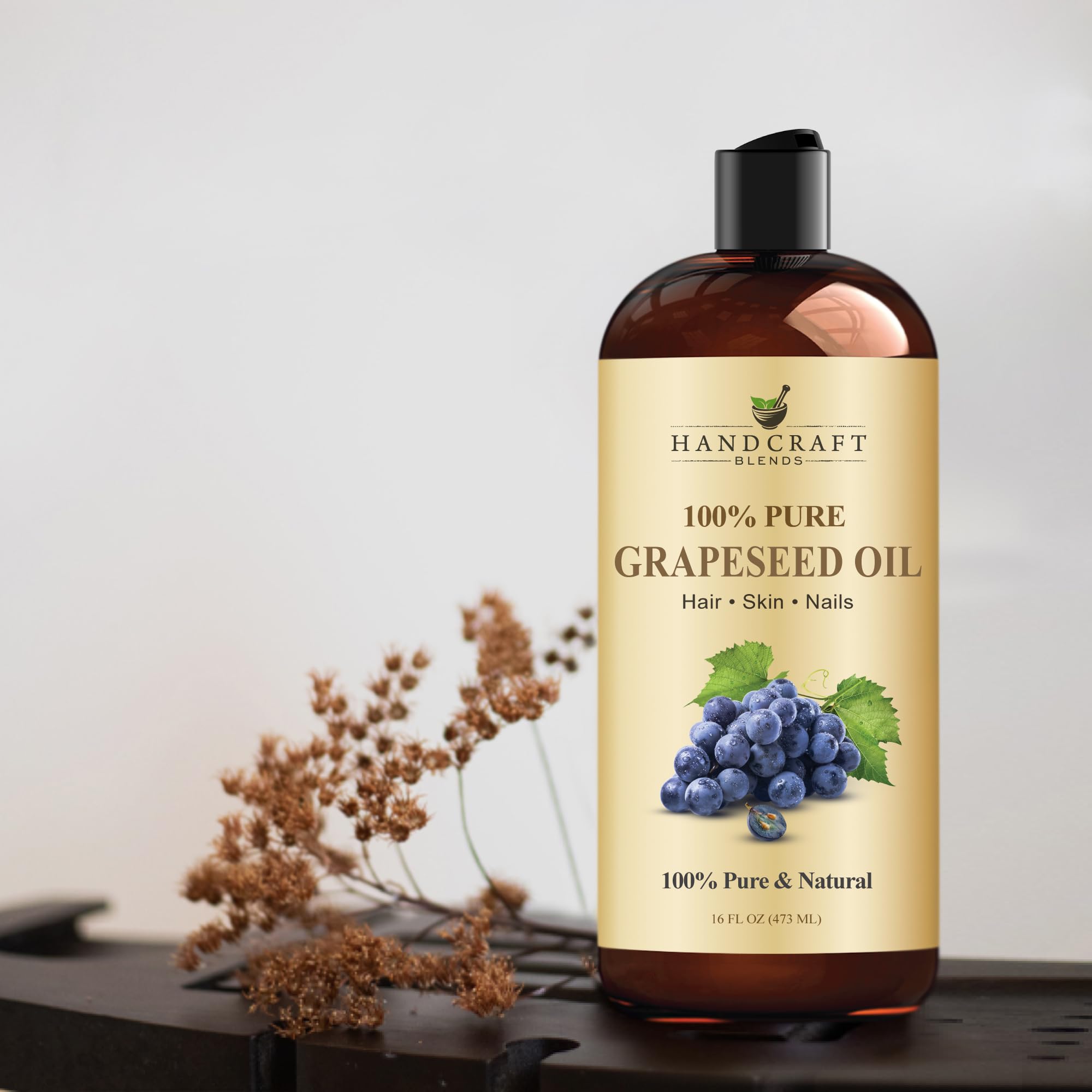 Buy now Handcraft Blends Grapeseed Oil | 100% Pure and Natural | Bath & Body Oil | Premium Grade Carrier Oil | Skin | Hair | Body | Massage | Cold-Pressed | Hexane-Free | 16 Fl Oz at indiglob india
