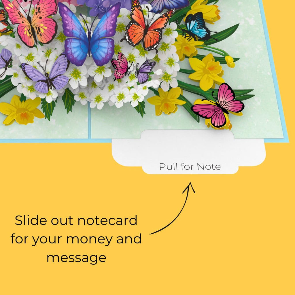Hartensteler® Butterflies in Nature Pop Up Card - 3D Butterfly Card for Wife, Husband, Girlfriend, Mom, Dad, Mother, Father (Birthday Card, Get Well, Thank You, Anniversary)