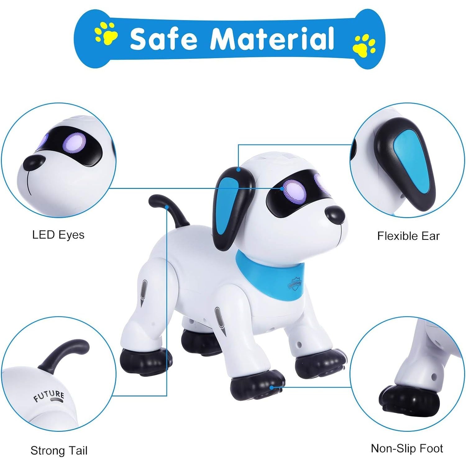 Buy now yiman Remote Control Robot Dog Toy – Programmable Smart Robot Dog for Kids 3+, Interactive Dancing & Sound, RC Stunt Robot Toys with LED Eyes, Electronic Pet Toy Dog for Boys & Girls Gifts (Blue) at indiglob india