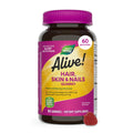 Nature's Way Alive! Hair, Skin & Nails Gummies with Collagen & Biotin,60 ct | Advanced Beauty Formula Supplement with Antioxidant Vitamins C & E*, 100 mg Collagen, 2,500 mcg Biotin, Strawberry Gummy