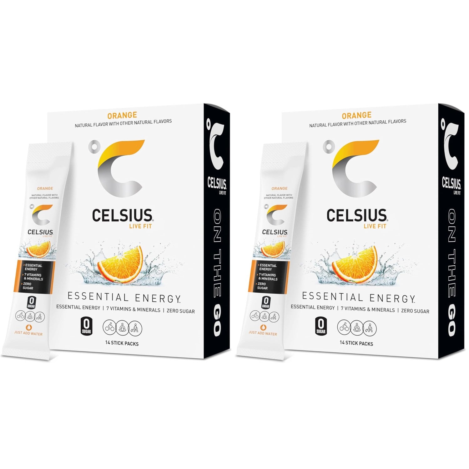 Buy now CELSIUS On The Go Strawberry Mango, Sugar Free Energy Drink Mix (14 Sticks per Pack) Orange 2.6 Ounce (Pack of 2) at indiglob india