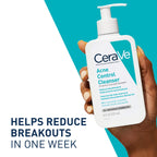 CeraVe Acne Control Cleanser, Face Wash with 2% Salicylic Acid, 8 oz | Skin Care with Niacinamide, Acne Face Wash, Acne Treatment For Face, Ceramides, Fragrance Free, Gentle, Oil Absorbing Clay