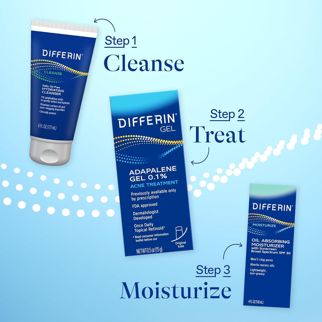 Buy now Differin Acne Treatment Gel, 30 Day Supply, Retinoid Treatment for Face with 0.1% Adapalene, Gentle Skin Care for Acne Prone Sensitive Skin, 15g Tube (Packaging May Vary) at indiglob india