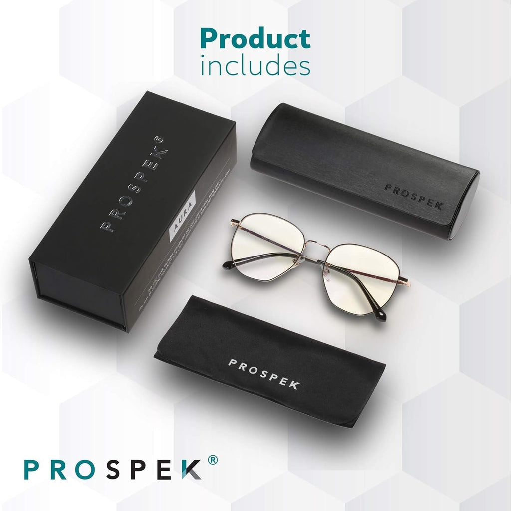 Buy now Prospek Blue Light Blocking Glasses for Women Oversized I Lightweight Titanium Frame for Computer with Anti-glare to Reduce Eyestrain I AURA at indiglob india