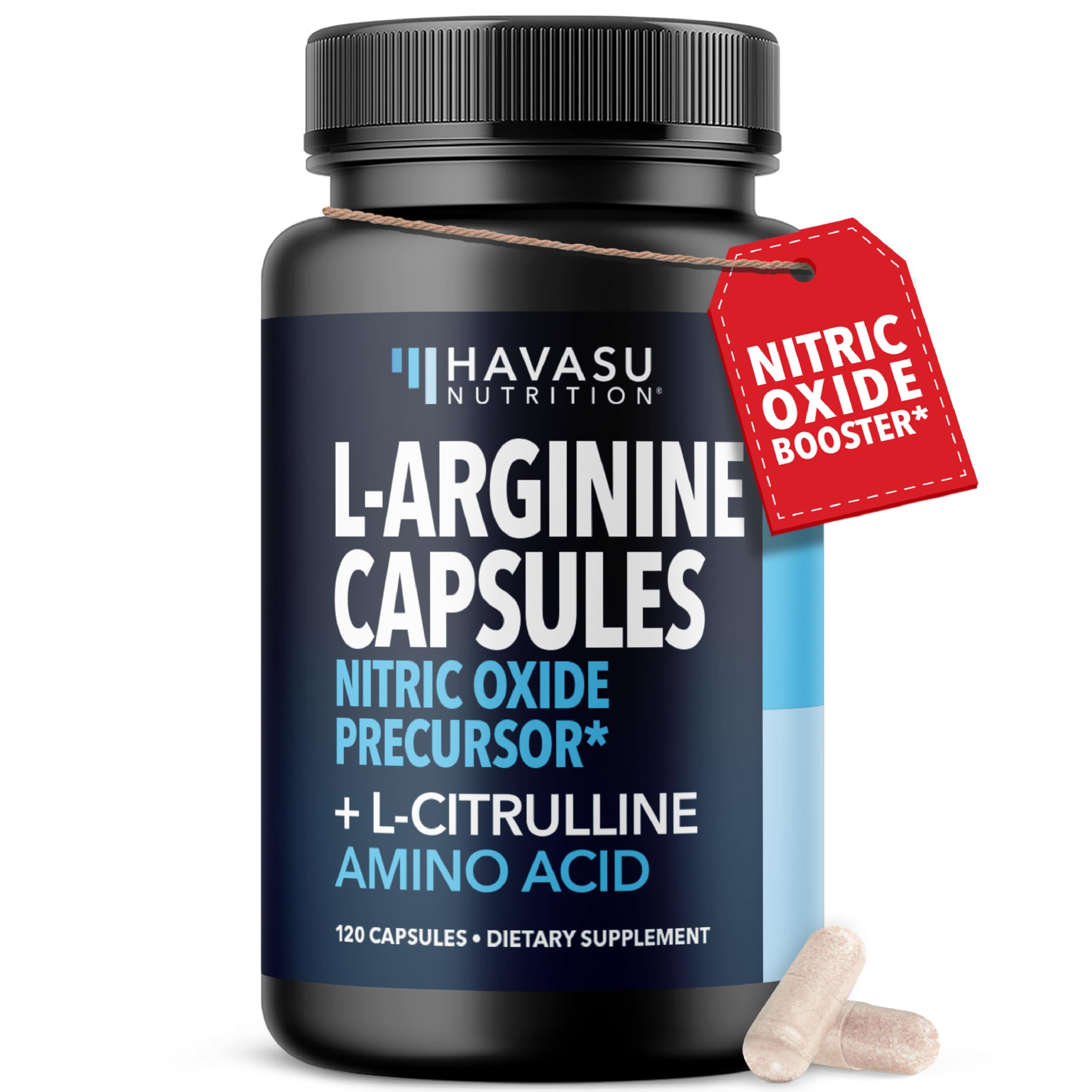L-Arginine 1800mg with Pine Bark Extract 100mg Per Serving, 30 Servings | Nitric Oxide Supplement with Pine Bark and L-Arginine for Men, Performance Supplement for Men's Health, Vegan, 90 Count