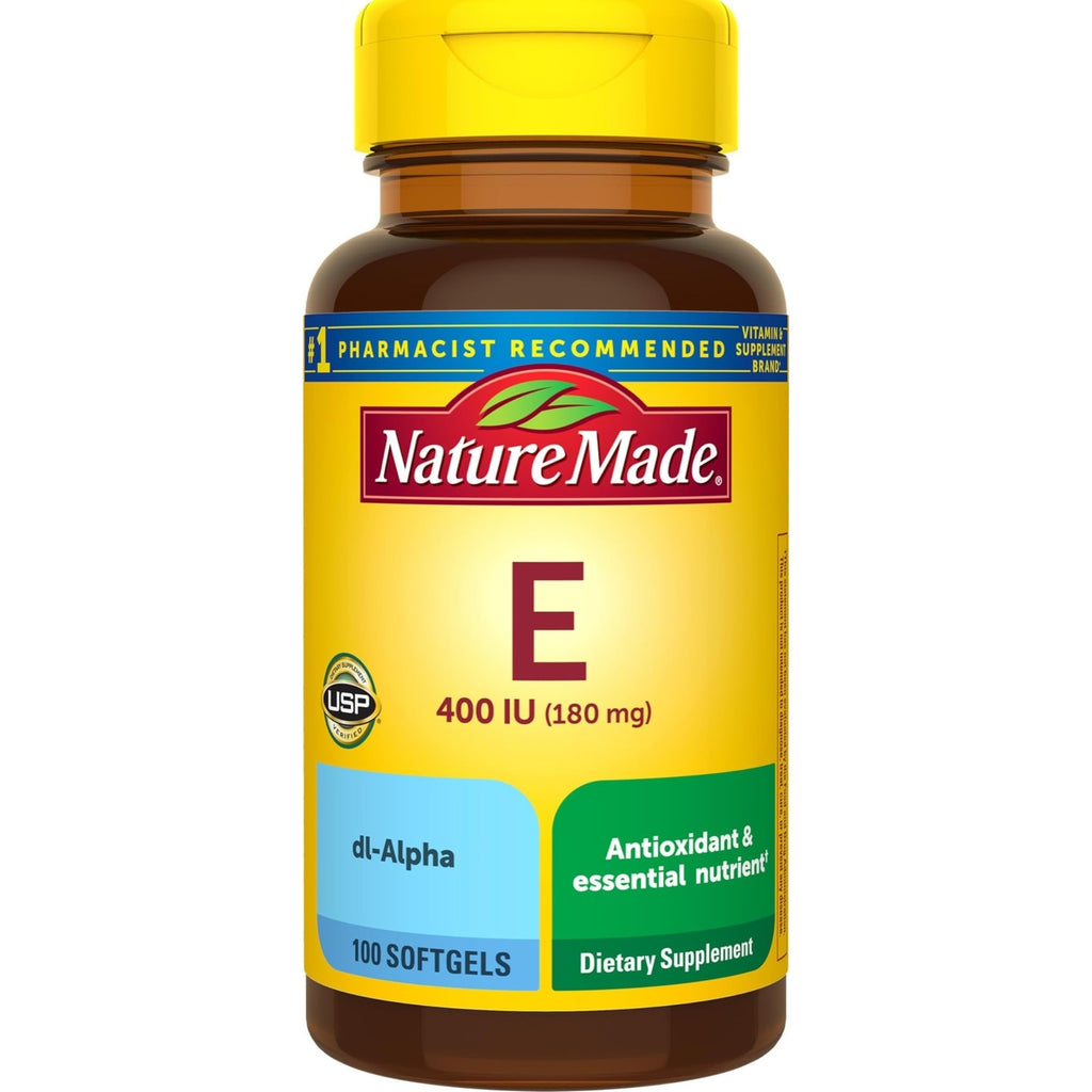 Nature Made Vitamin E 180 mg (400 IU) dl-Alpha, 100 Softgels | Dietary Supplement for Antioxidant and Skin Support, Vitamin E Supports a Healthy Immune System, 100 Day Supply