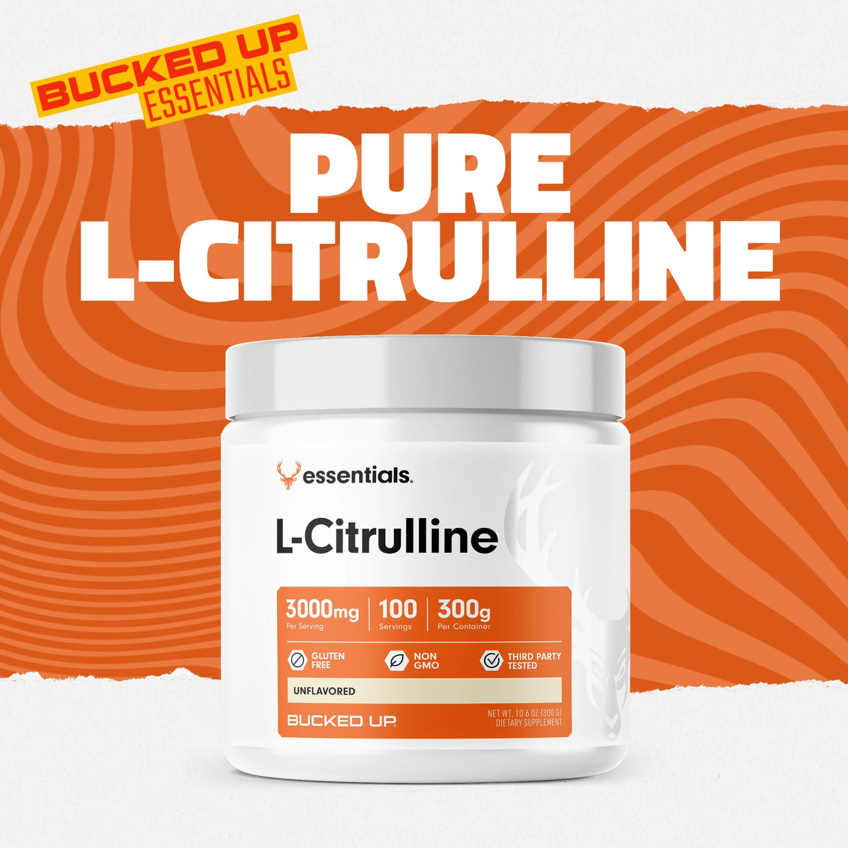 Bucked Up L-Citrulline 3000mg Powder, Essentials (100 Servings)