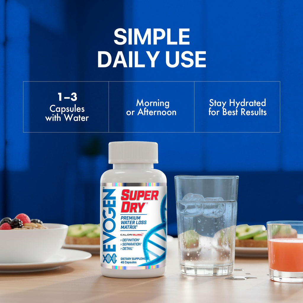 Evogen Super Dry Water Loss Matrix | Bloating Relief | 45 Capsules