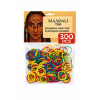 300 Black Hair Ties - Small Strong Rubber Bands for Thick, Curly & Afro Hair, Braids, Ponytails & Protective Styles - No Breakage Hair Elastics bands for Women & Girls - MAADALI