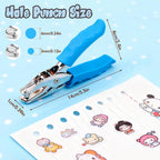 2 Pcs Hole Punch, 1/4" and 1/8" Hole Puncher with Blue Soft Grip