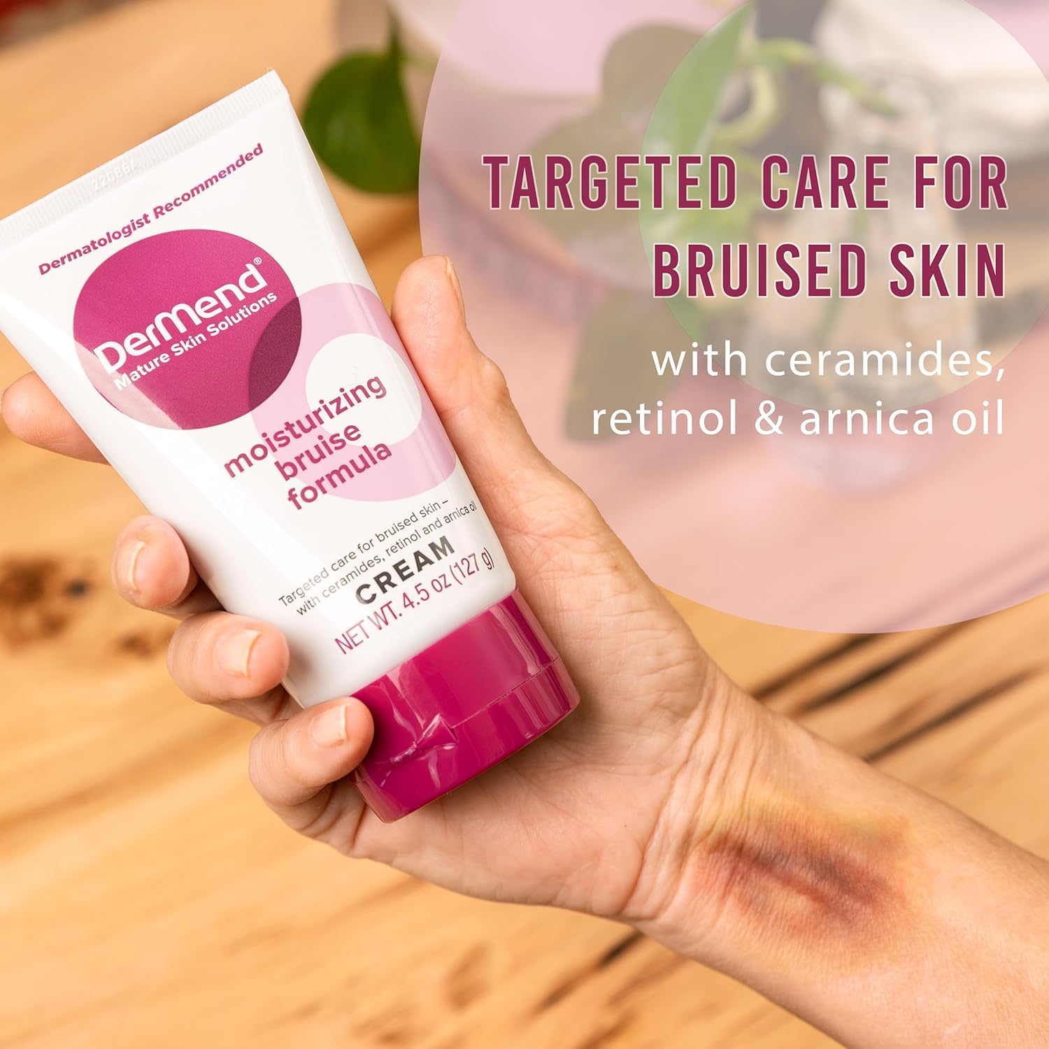 Dermend Arnica Bruise Cream with Vitamin K, 4.5 oz | For Thin & Mature Skin, Moisturizing Formula with Retinol, Ceramides & Arnica Oil, Dermatologist Recommended