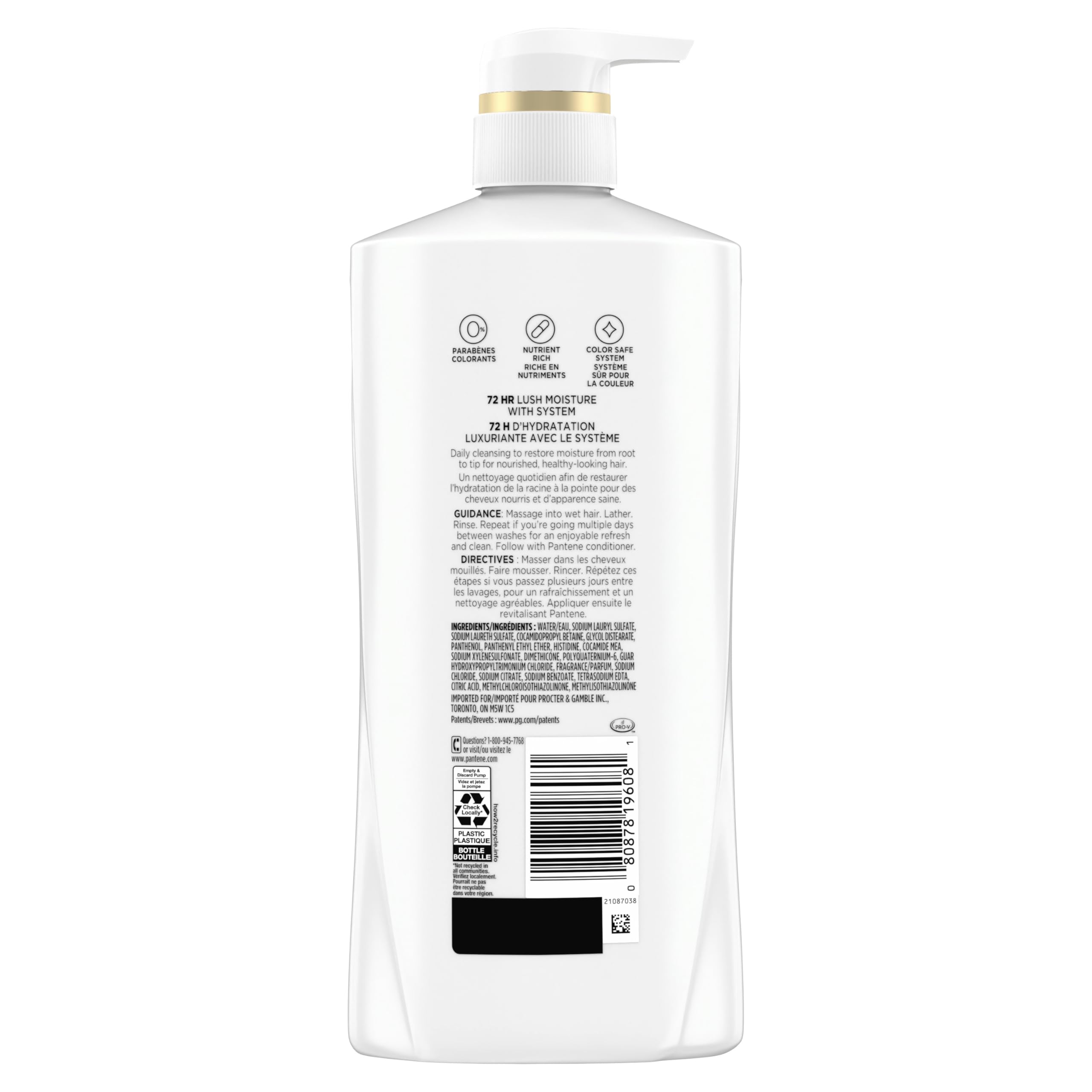 Pantene Shampoo & Conditioner Set, Daily Moisture Renewal - Pro-V Nutrients for Dry, Color-Treated, Straight to Curly Hair, 72-Hour Hydration & Softness, 52.8 Oz Total + Miracle Rescue Shot (0.5 Oz)