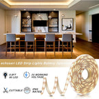 Buy now echosari Battery Powered Led Strip Lights with Remote Warm White, 8 Modes, Dimmable, Timer, Self-Adhesive, Cuttable, Waterproof, 9.8FT 90Led Strip Lights for TV Kitchen Cupboard Bedroom Decor at indiglob india