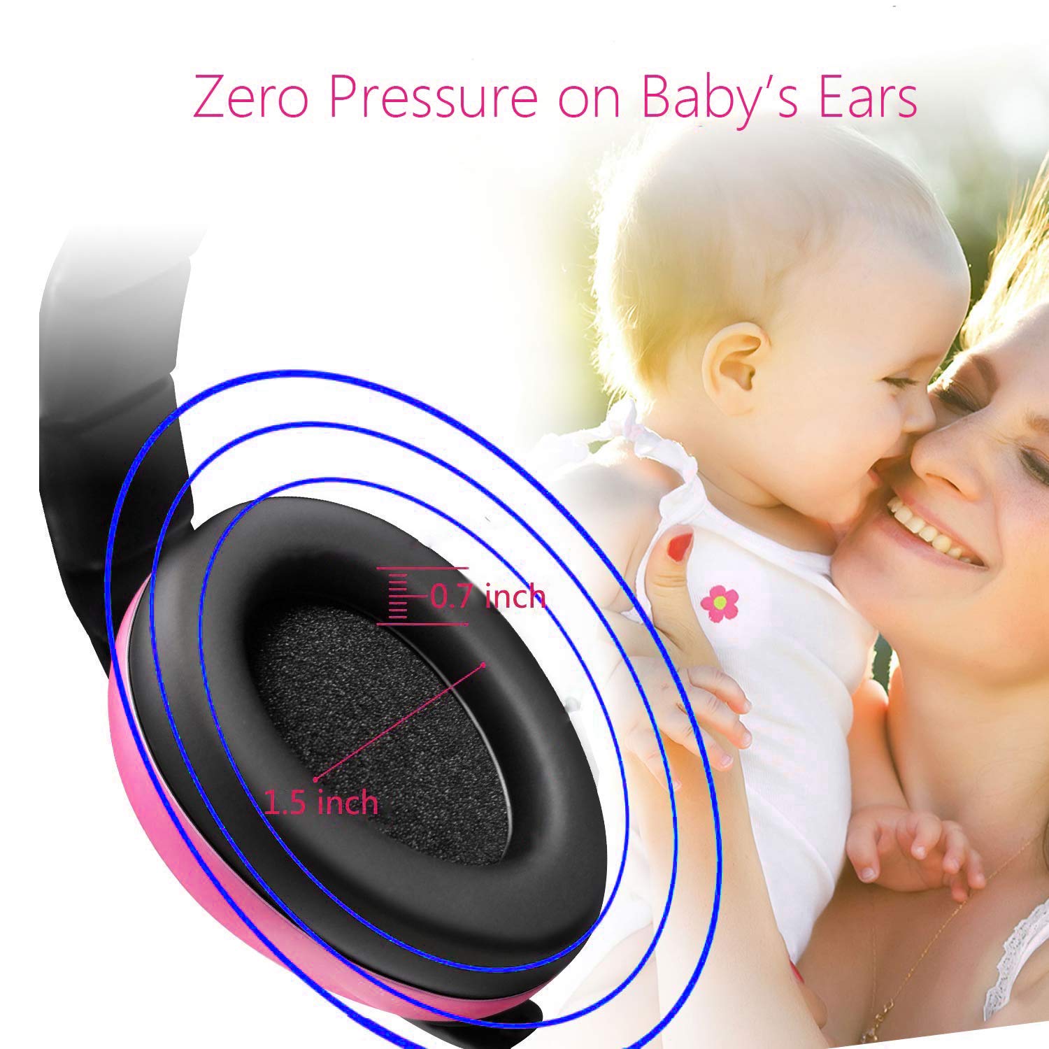 Buy now Baby Ear Protection Noise Cancelling Headphones for Kids Noise Reduction Hearing Protection Earmuffs for 0-3 Years Babies, Toddlers, Infant (Redrose) at indiglob india