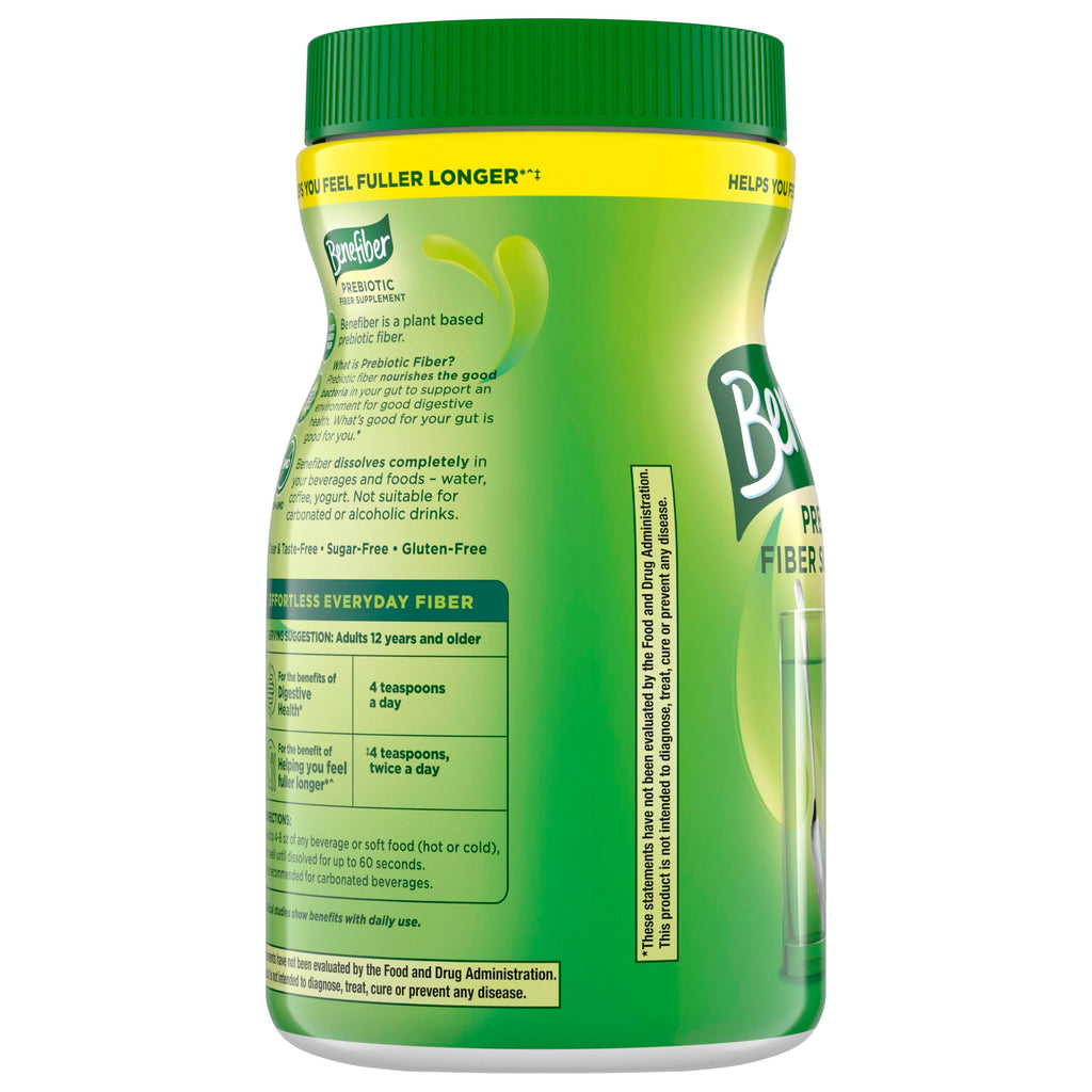 Benefiber Prebiotic Fiber Supplement Powder, Unflavored, 250 Teaspoons | Plant-based Prebiotic Fiber Powder, Sugar-Free, Dissolves Clear and Tasteless, GLP-1 Support for Digestive Health