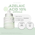 SKIN1004 Azelaic Acid 10% Ampoule, Hydrating Face Serum for Blemish-Prone & Irritated Skin, Soothing Care for Visible Marks with Centella, Niacinamide-Free, Korean Skin Care, 1.01 fl.oz / 30ml