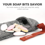ZOMCHI Soap Saver Bags for Bar Soap, 2 Pack, Deep Texture Grey | Nylon Mesh Helps Create Rich Lather, Hanging Loop, Quick Drying Design, Roomy Pouch For Bath And Shower Routines