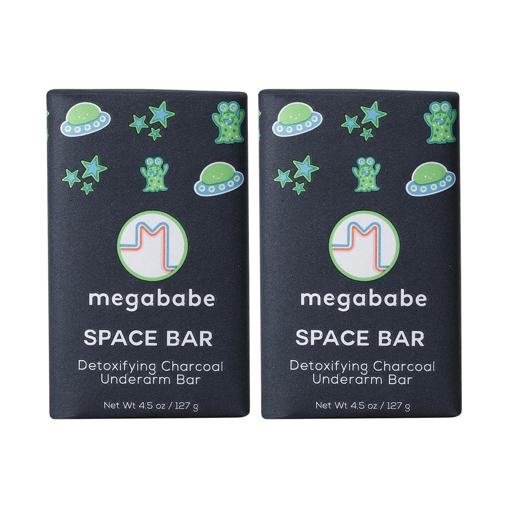 Megababe Space Bar, Charcoal Underarm Soap for Odor Control, 4.5 oz, 3-Pack