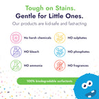 Little Monsters Mess Remover Foaming Brush, Kid-Friendly Stain Remover