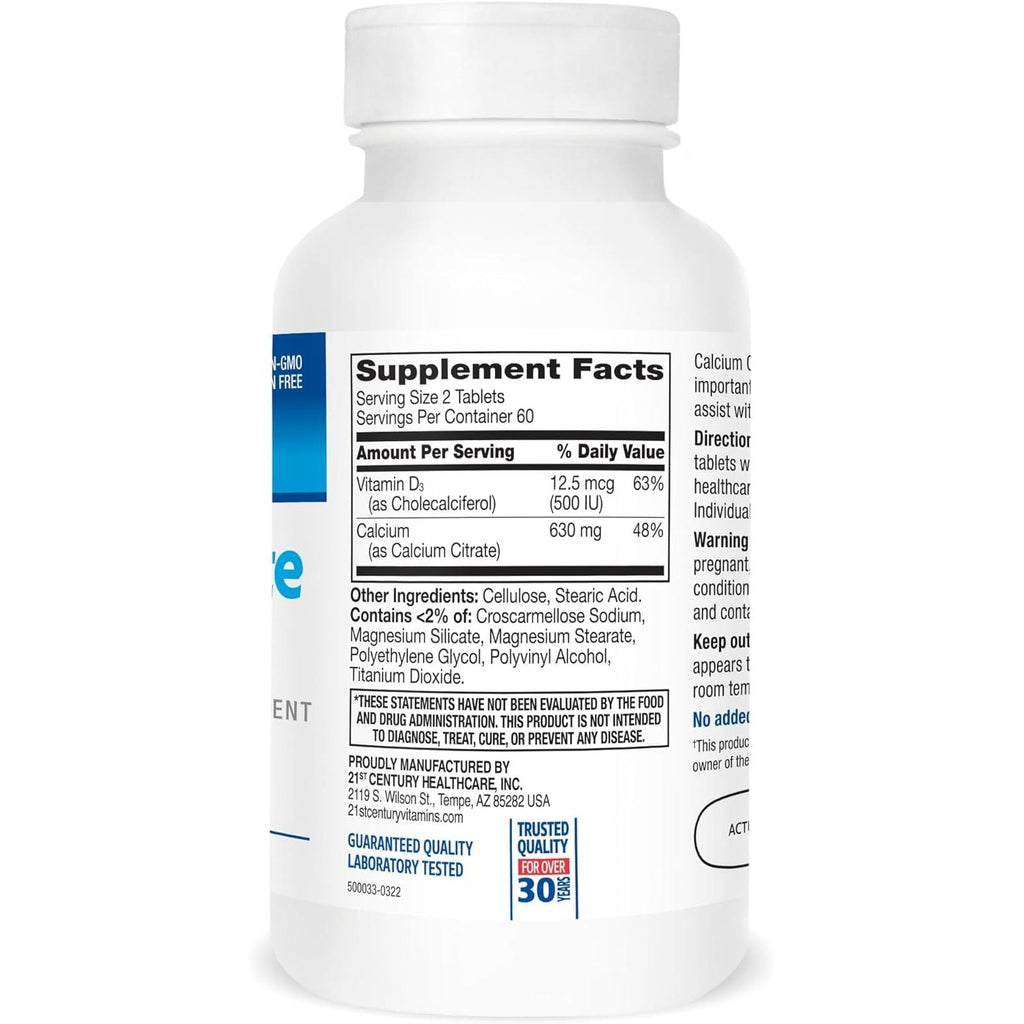 Buy now 21st Century Calcium Citrate Plus D Maximum Caplets, 120 Count (27493) at indiglob india