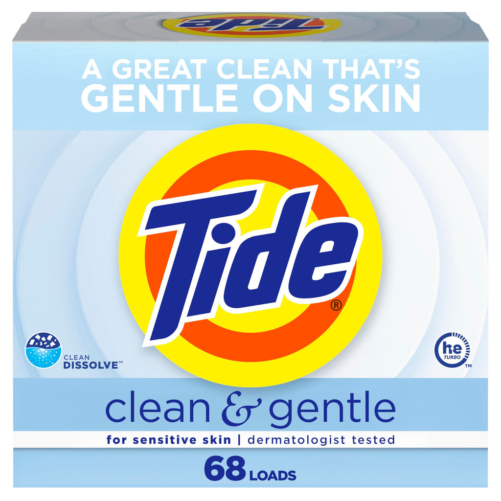 Buy now Tide Clean and Gentle Powder Laundry Detergent, Unscented, 68 Loads, 77 oz at indiglob india