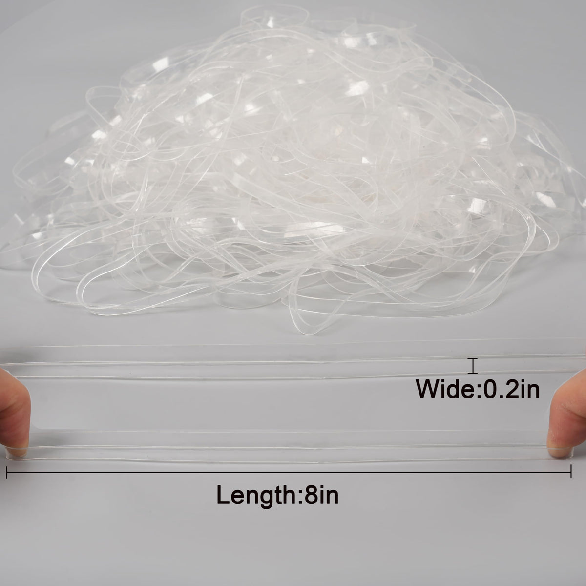 Rubber Bands Large 8inx0.2in Clear Elastic Band 50Pcs for Balloon Arch