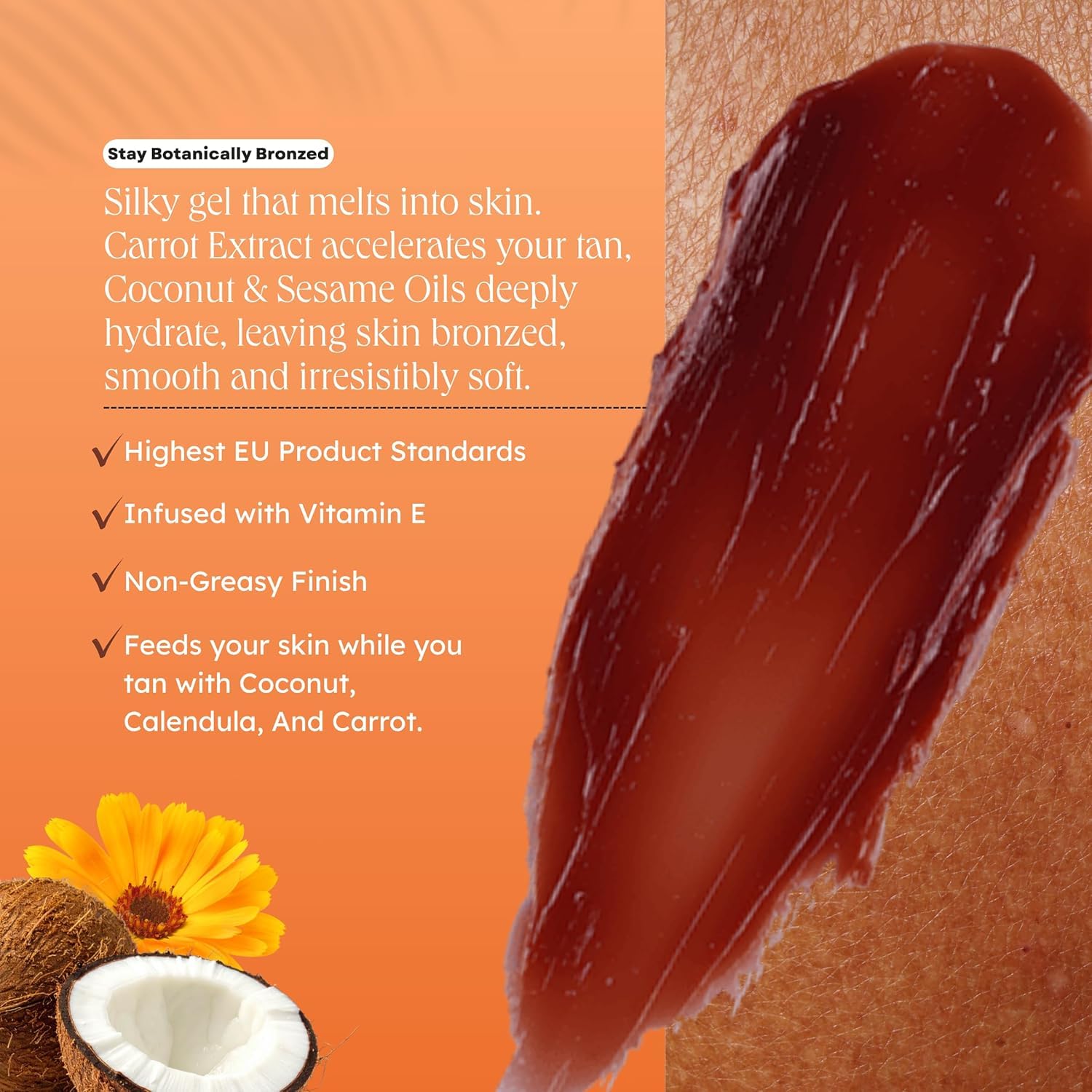 Carroten Intensive Tanning Gel, Browning Tan Accelerator, 5 oz | Non-Greasy, Water-Resistant with Carrot and Coconut Oil, Vitamin A & E For Moisture & Hydration, Made in Greece