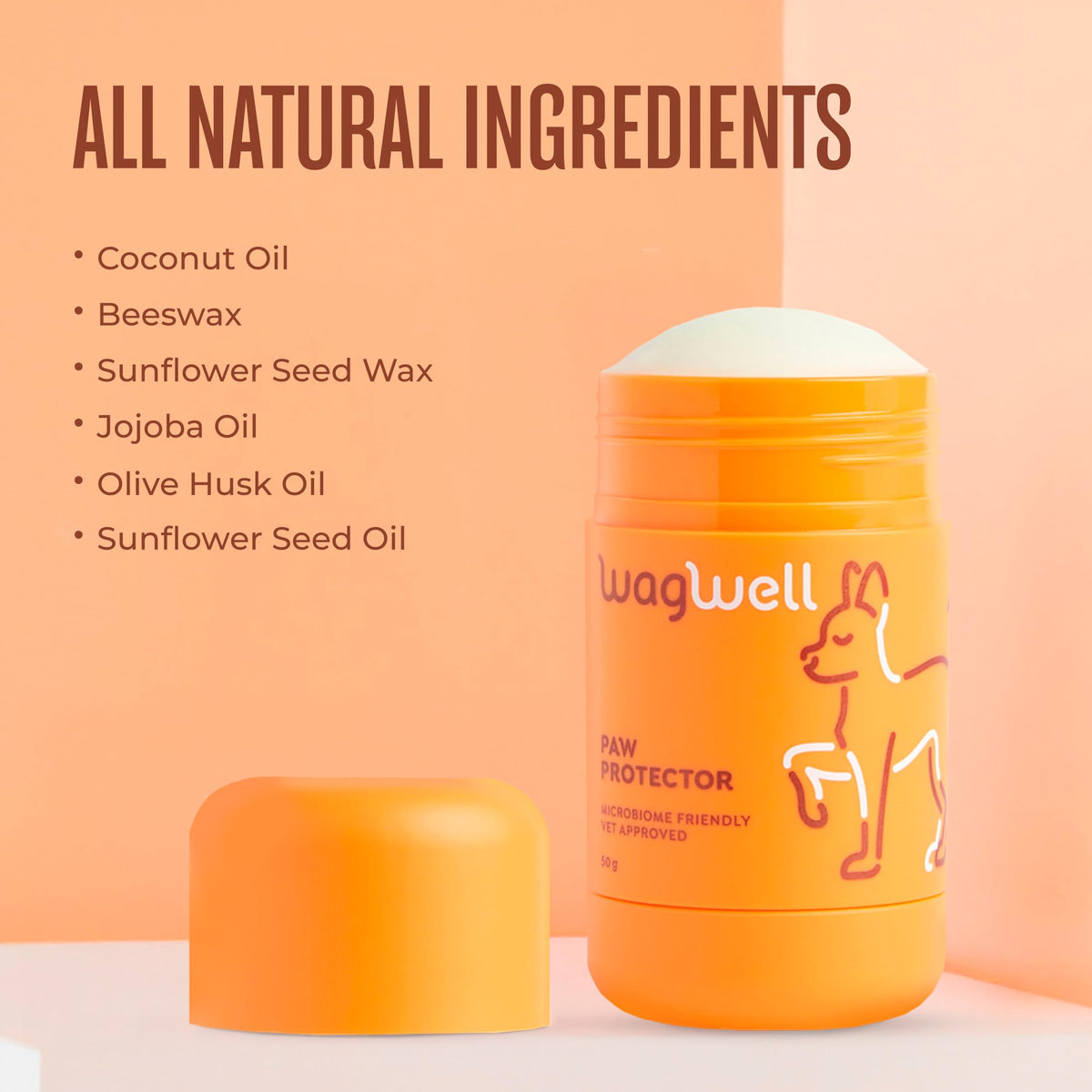 WagWell Paw Protector, Lick-Safe Dog Paw & Nose Balm for Hot Pavement
