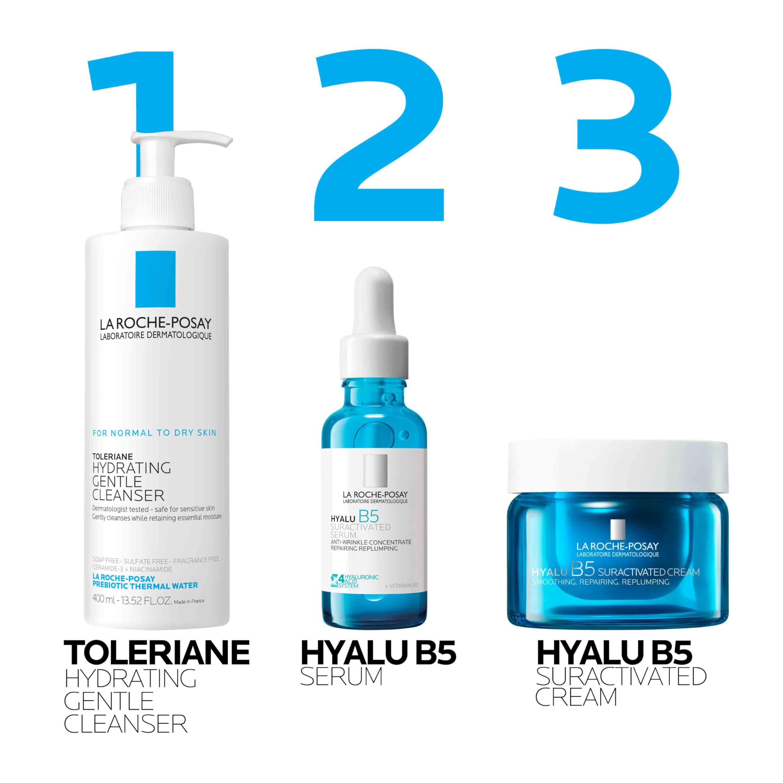La Roche-Posay Hyalu B5 Pure Hyaluronic Acid Serum for Face, with Vitamin B5, Anti-Aging Serum for Fine Lines and Wrinkles, Plumps and Repairs Dry Skin, Safe on Sensitive Skin