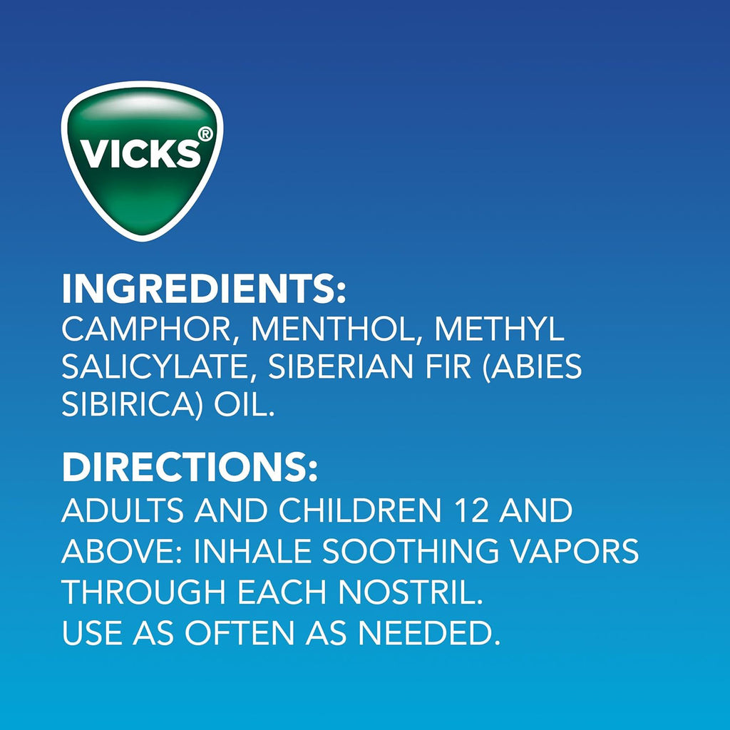 Buy now Vicks VapoInhaler, On-the-Go Portable Nasal Inhaler, Non-Medicated, With Refreshing Vicks Vapors, Menthol Scent , 2 Scented Sticks at indiglob india