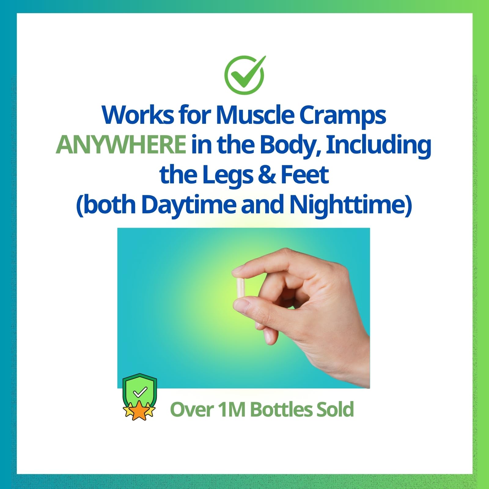 Cramp Defense® Leg Cramps Pills, Organic Magnesium Supplement for Muscles. | High-Absorbing, Non-Laxative, Relief for All Muscle Cramps, Day and Night. 3-6 Month Supply, Made in USA.
