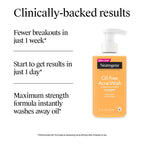 Neutrogena Oil Free Acne Face Wash, 9.1 fl. oz, 3 Pack | Salicylic Acid, Noncomedogenic, Residue-Free Facial Cleanser, Suitable for Oily Skin, Easy-Pump Bottles