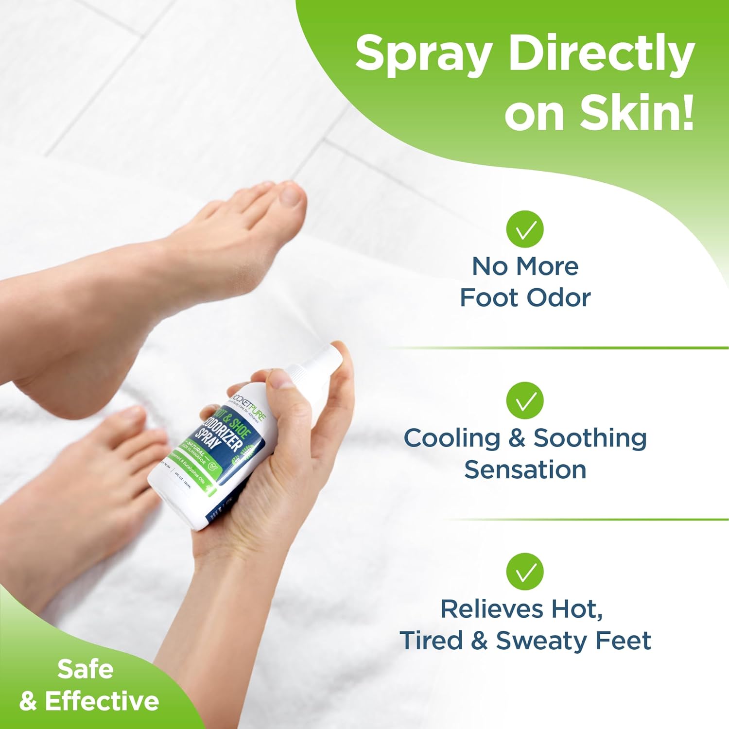 Buy now Rocket Pure Natural Foot & Shoe Deodorizer Spray - Foot Spray for Smelly Feet & Shoe Spray for Smelly Shoes - Removes, Controls & Prevents Odors - Made with Essential Oils - Made in USA (Mint, 4oz) at indiglob india