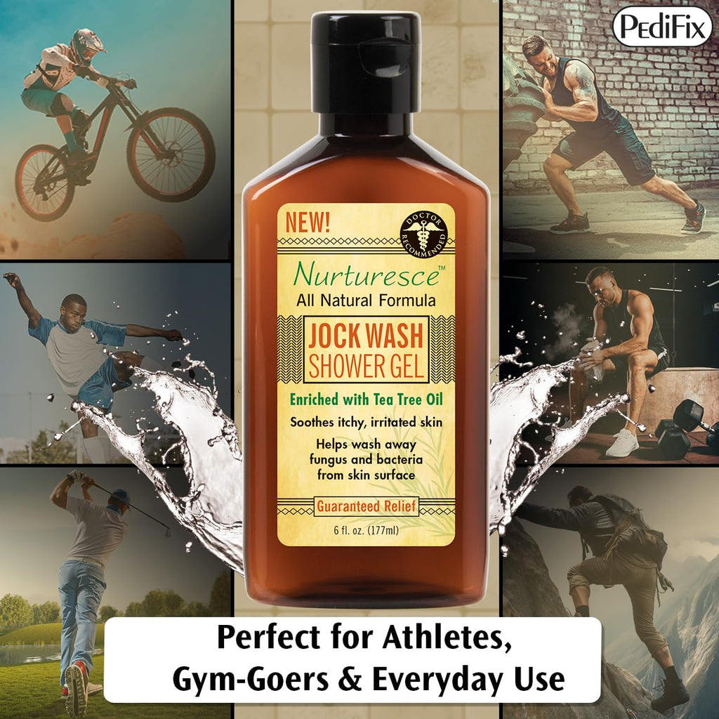 Pedifix Nurturesce Jock Wash Shower Gel, Tea Tree Oil, 6 fl oz