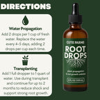 Root Drops - Liquid Rooting Booster | Rapid Growth, Stronger Root System, Reduced Transplant Shock | Ideal for Water, Soil, Leca | Perfect for Indoor Plants: Pothos, Monstera, Philodendron (4 oz)