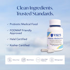VSL #3® High-Potency Probiotic Medical Food, Dietary Management of IBS & UC | 112.5 Billion CFU, Clinically Researched, 8 Live Probiotic Strains, Refrigerated, For Men & Women, 3-Pack (180 Capsules)