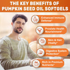 SCOLA Pumpkin Seed Oil with Saw Palmetto,3200mg/Serving,300 Softgels | Cold-Pressed with Essential Fatty Acids & Phytosterols ,Supports Hair , Immune,Bladder & Prostate Health ,Non-GMO