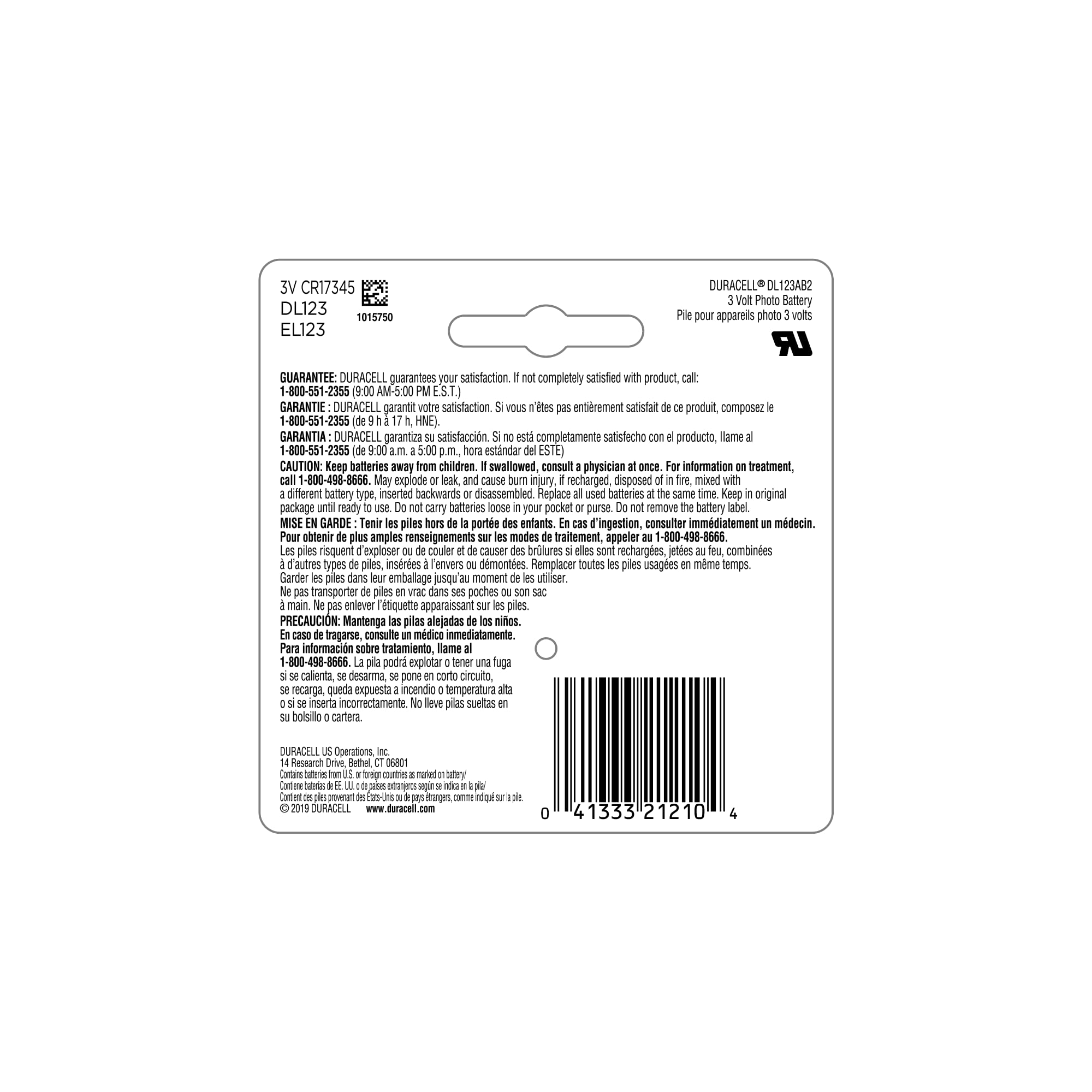 Buy now Duracell CR123A 3V Lithium Battery, 2 Count Pack, 123 3 Volt High Power Lithium Battery, Long-Lasting for Home Safety and Security Devices, High-Intensity Flashlights, and Home Automation at indiglob india