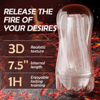 Male Masturbator Sex Toy for Men - Portable Transparent Manual Sucking Pocket Pussy Masturbation Cup with 7.5“ Depth Textured Vagina Blowjob Masturbating Stroker