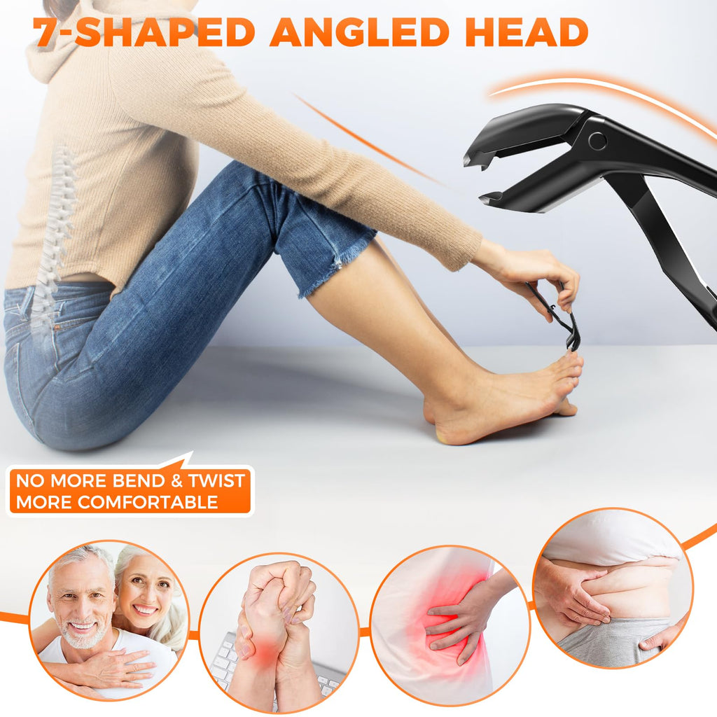 DRMODE Nail Clippers for Thick Nails Angled Head | Toenail Clippers for Thick Toenails Wide Jaw Opening, Sharp Toe Nail Clipper Cutter for Men with Catcher,Large,Heavy Duty