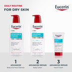 Eucerin Advanced Repair Body and Face Cleanser, 16.9 FL OZ | Body Wash and Face Cleanser with Provitamin B5, Gentle Wash for Normal to Dry, Sensitive Skin, Soap Free, Fragrance Free
