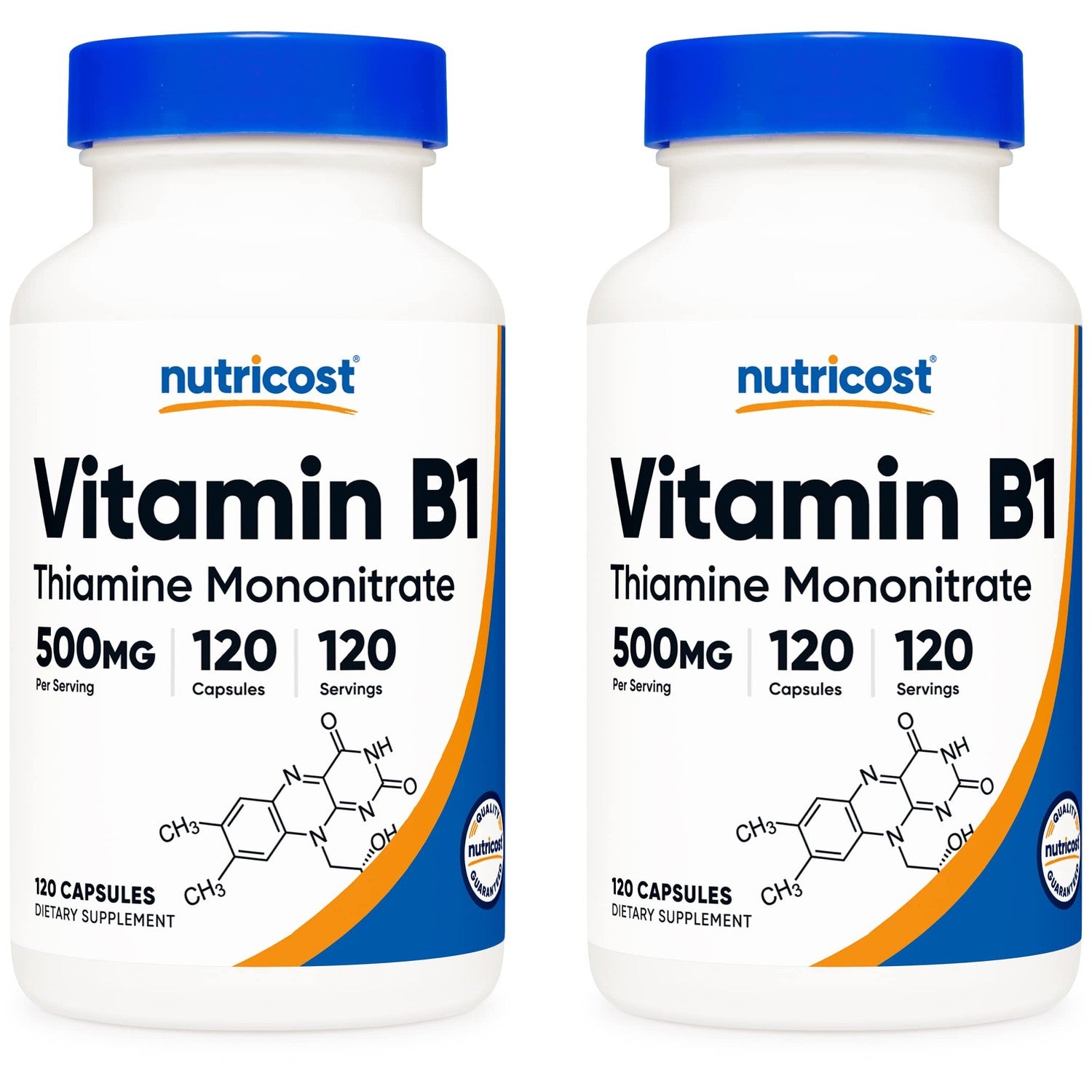 Nutricost Vitamin B1 (Thiamin) 500mg, 120 Capsules (2 Bottles)