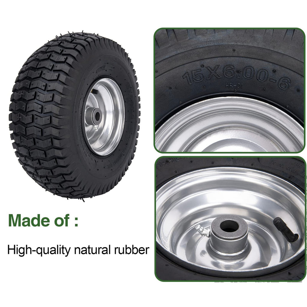 15x6.00-6 Lawn Mower Tire for Craftsman Husqvarna Riding Mowers Lawn