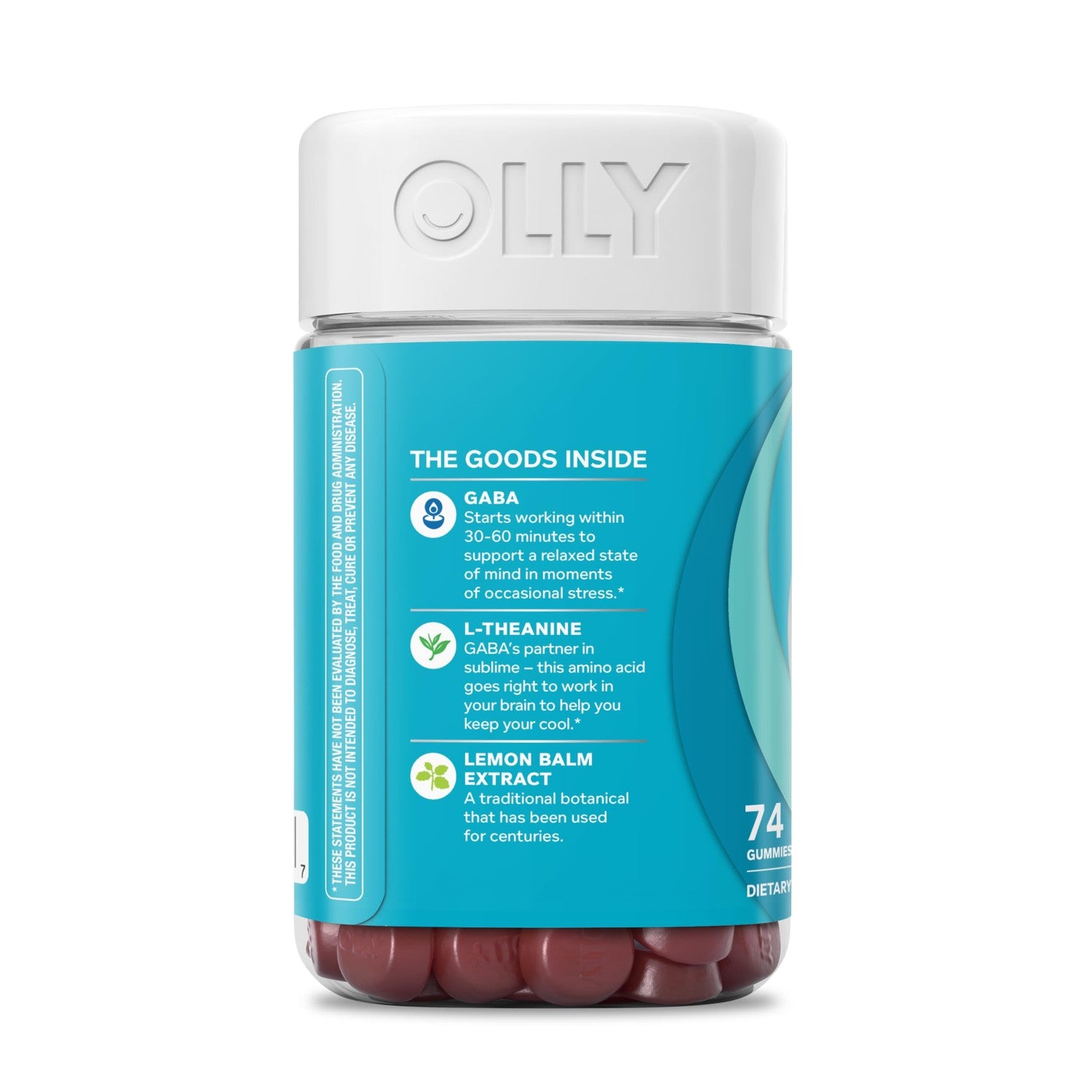 OLLY Goodbye Stress, Stress Support* Supplement, 50mg L-Theanine - 74 Count