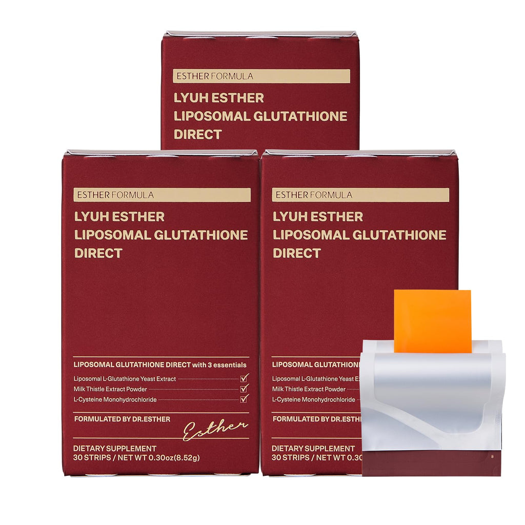 ESTHER FORMULA Liposomal Glutathione Strips (30 ct) - Glutathione Direct | Liposomal Glutathione Supplement with 90% Pure L-Glutathione for Antioxidant & Skin Glow Support, Fast-Absorbing Oral Strips