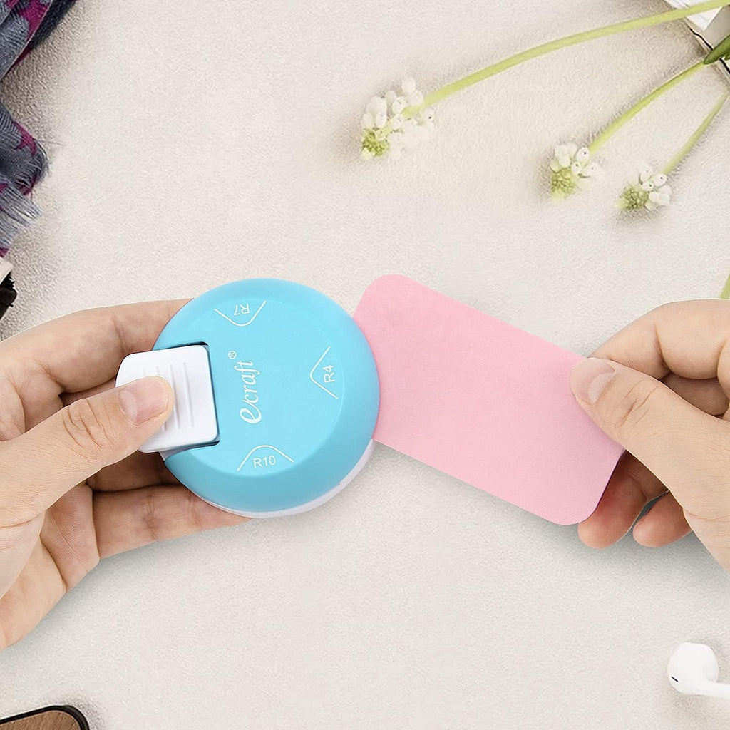 Ecraft Paper Corner Rounder Punch : 3 in 1 (R4mm, R7mm, R10mm) - Corner Cutter for Paper Crafts, Laminate, Photo, DIY, Card Making and Scrapbooking