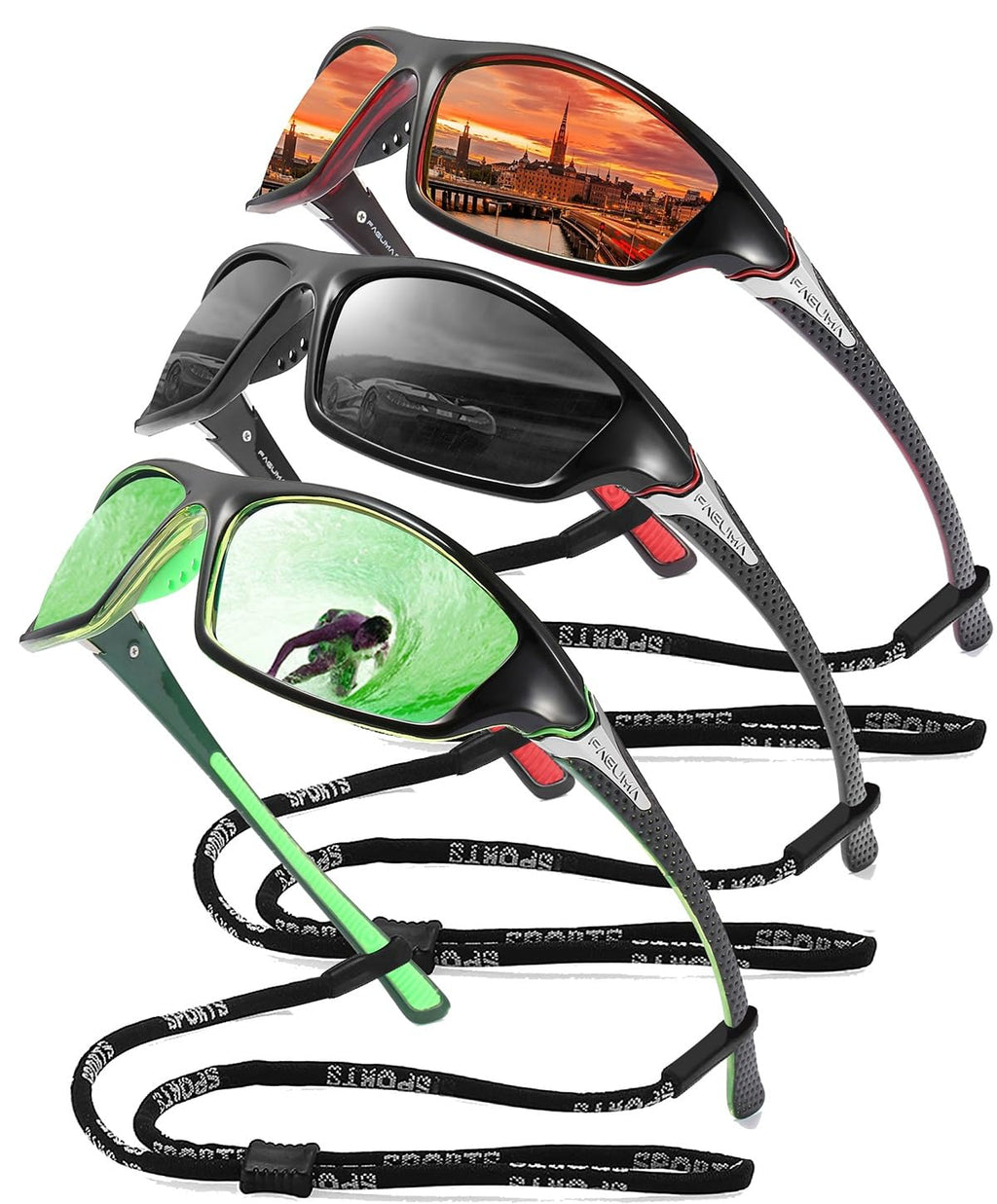 Buy now FAGUMA Sports Polarized Sunglasses For Men Cycling Driving Fishing UV400 Protection at indiglob india